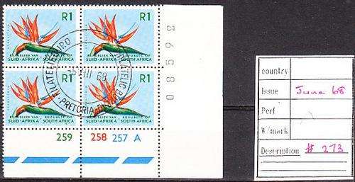 Republic of South Africa  1967-71 C/B  A  SACC 273  cto