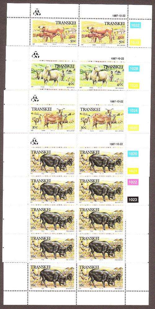 Transkei  1987  Domestic Animals  Set Of 4 Full Sheets.  **