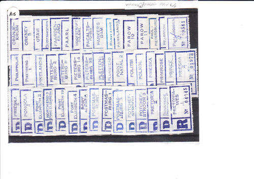 Republic of South Africa  Various Post Office Lables: used