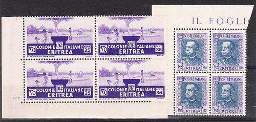 Italy  Eritrea  1933  (2 Blks of 4) ** um