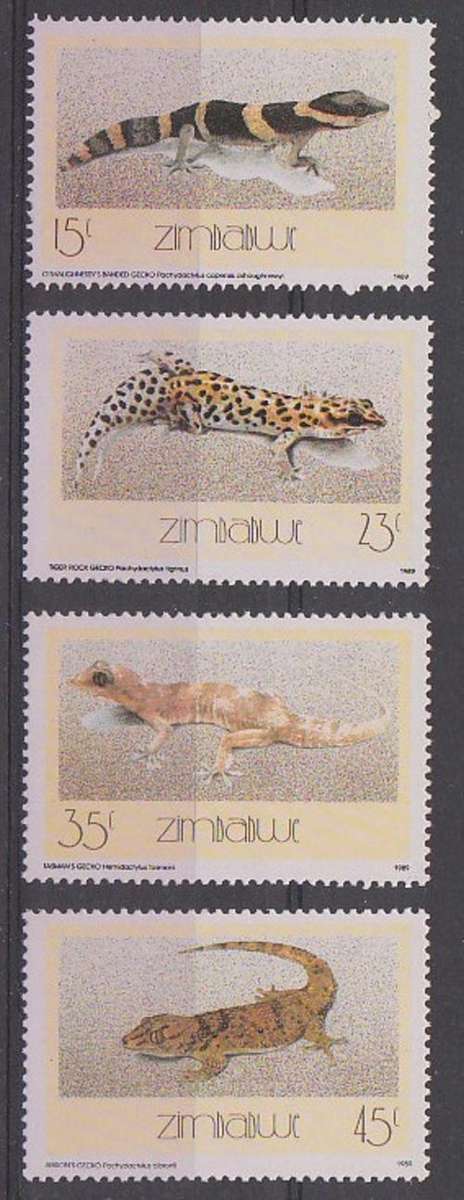 Zimbabwe & Rhodesia & Nyasaland  1989  (4) ** um  Geckos