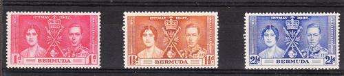 Caribbean  1937 BERMUDA  (3)  ** King George VI coronation