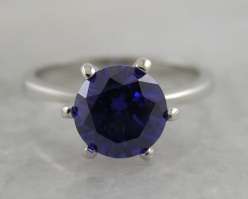 Beautiful 14kt white gold GP and simulated tanzanite ring.