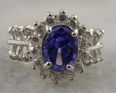 Beautiful 14kt white gold GP and simulated amethyst ring.