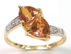 Beautiful solid 9kt gold and genuine yellow mystic topaz and diamond ring.