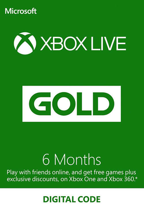 6 Month Xbox Live Gold Membership Card - EMAIL DELIVERY