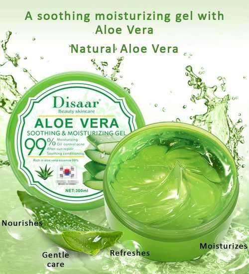 DISAAR Beauty Aloe Vera Gel - Anti-Acne Soothing Moisturising Nourishes Skin 300ML