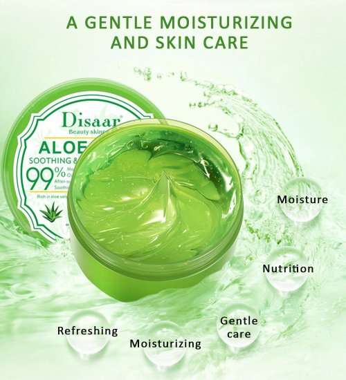 DISAAR Beauty Aloe Vera Gel - Anti-Acne Soothing Moisturising Nourishes Skin 300ML