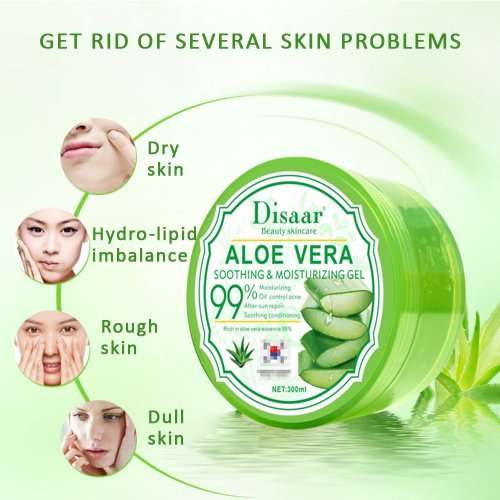 DISAAR Beauty Aloe Vera Gel - Anti-Acne Soothing Moisturising Nourishes Skin 300ML