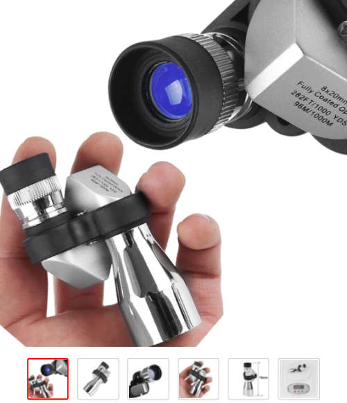 8x20 HD Monocular - Professional Steel Telescope Eye-Piece