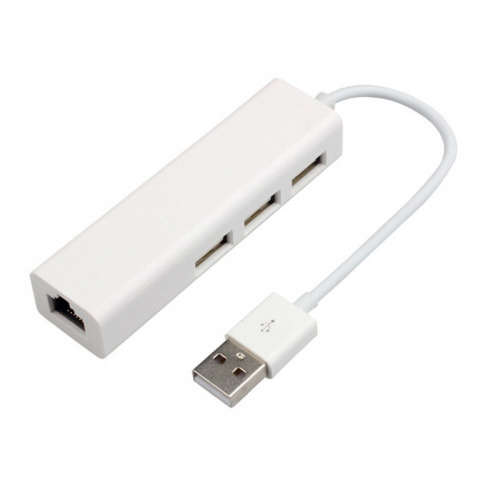 USB To RJ45 Lan Network Ethernet Adapter 3 Port USB 2.0 Hub