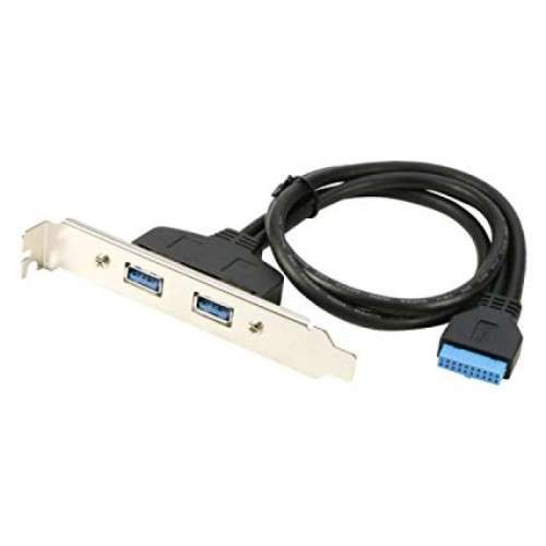 2 Ports USB 3.0 Female Back Panel To MB 20pin Header Connector Cable Adapter With PCI Slot