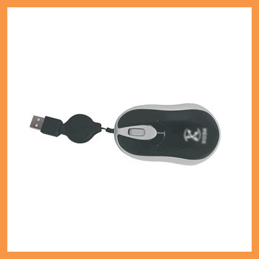 USB Optical Scroll Mini Mouse with Retractable Cord