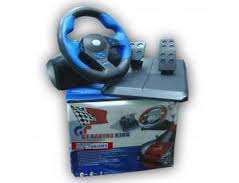 Brand New # GT RACING KING # Steering Wheel & Pedals # Works With Sony PS2 & PC Gaming # InStock