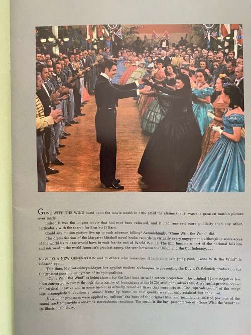 Film Programme for Gone with the Wind (1967 programme for film shot in 1939)