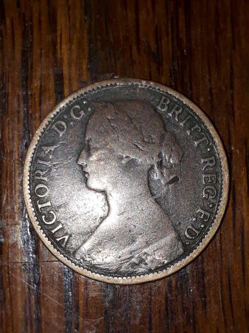 1860 britt farthing as is toothed obverse/ beeded reverse