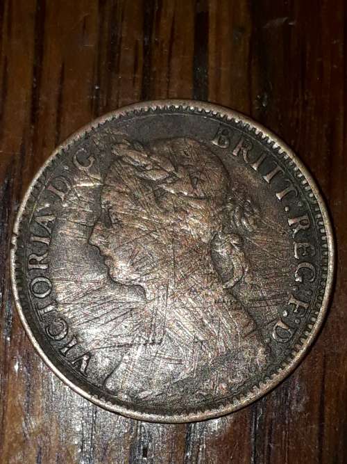 1891 British farthing as is