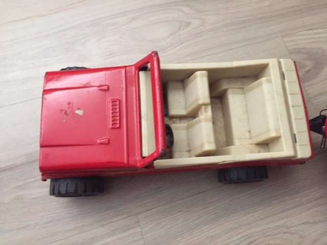 Vintage Tonka Jeep, Boat and trailer