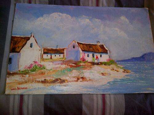 Louis Pretoruis Akriel op canvas bord, toneel 60x40cm