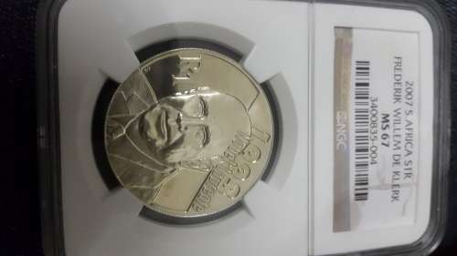 2007 South Africa Silver R1 Willem Frederik De Klerk MS 67...
