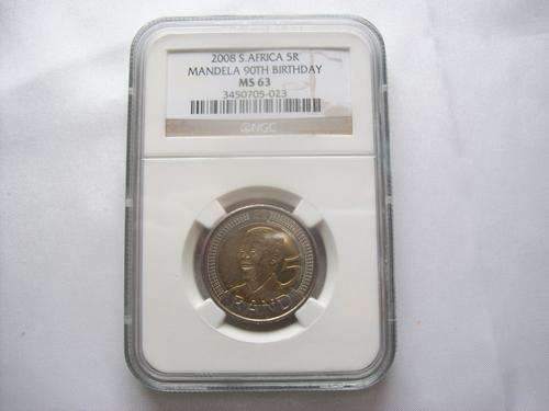 ***MANDELA 90th BIRTHDAY NGC GRADED***MS 63***VERY SCARCE!!!****ONLY 1 x AVAILABLE***