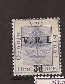 ****ORANGE FREE STATE 1902  V.R.I. OVPT 3d ON DRIE PENCE SG 106 MOG !!!!***SUPERB ITEM!!!!