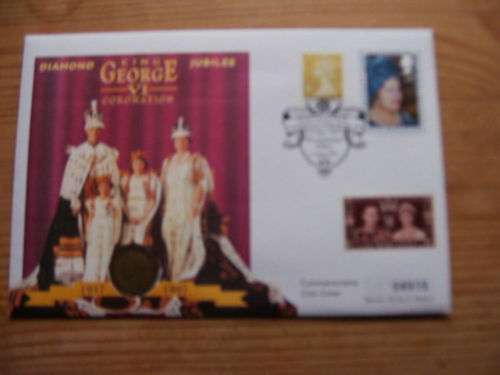 *** GB KGV1 FDC WITH MINT 3d COIN 1937 "DIAMOND ANNIVERSARY" !!!!SEE SCAN FOR DETAILS!!!