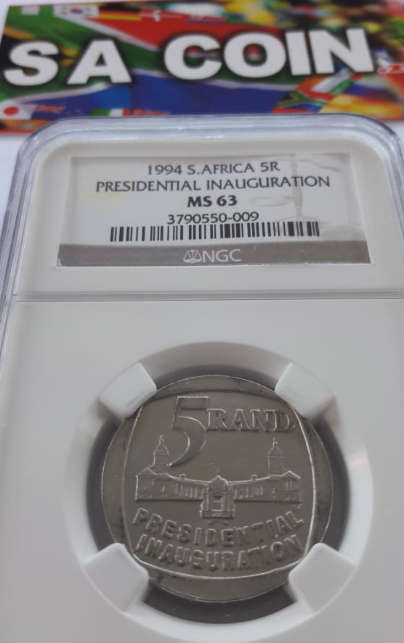 Mandela - MS63 - year 1994 - R5 - NGC Grade -  "A Great Hobby; Collect Rare Notes and Coins"