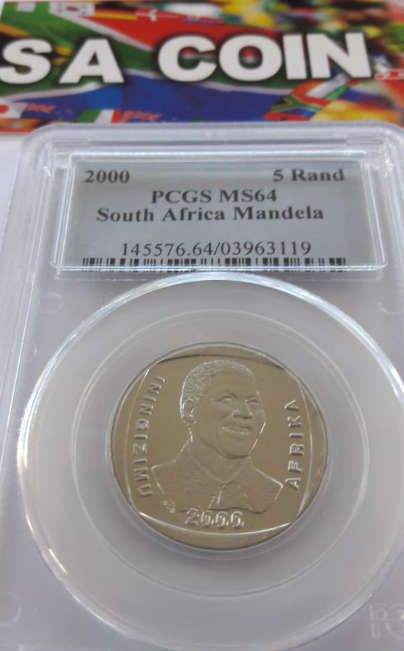 Mandela - MS64 - year 2000 - R5 - PCGS Grade -  "A Great Hobby; Collect Rare Notes and Coins"