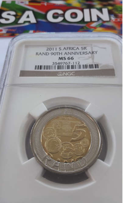 Mandela - MS66 - year 2011 - R5 - "NGC" Grade -  "A Great Hobby; Collect Rare Notes and Coins"