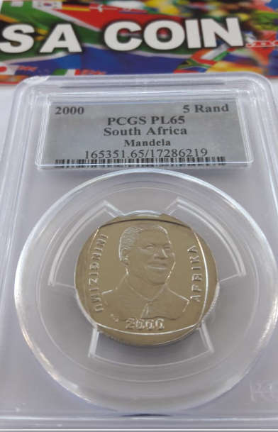 Mandela - PL65 - year 2000 - R5 - PCGS Grade -  "A Great Hobby; Collect Rare Notes and Coins"