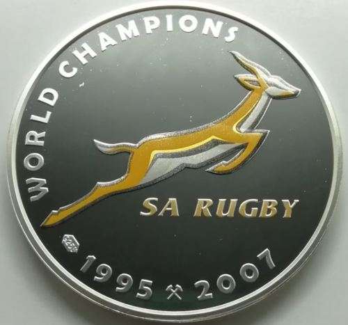 2011 Norway Silver 2 oz  S.A.Rugby - Spring Bok World Champions 1995-2007