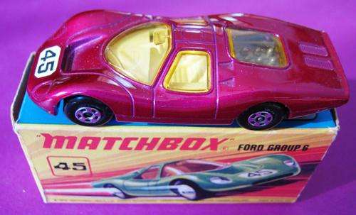 MINT AND ORIGINAL BOXED NO 45 FORD "GROUP 6" BY MATCHBOX LESNEY,  ENGLAND (NOT CORGI OR DINKY)