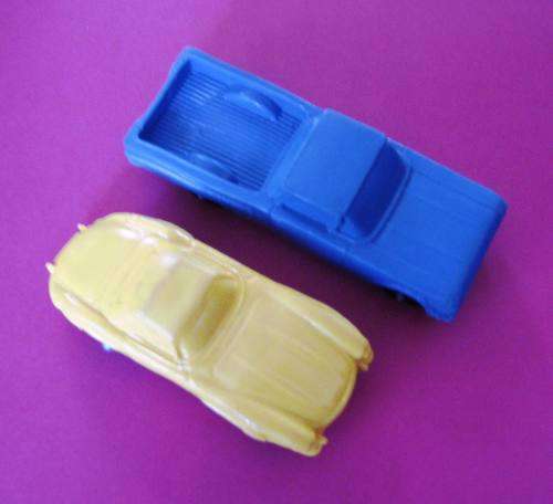 VINTAGE "TOMTE LAERDAL" PLASTIC CARS FROM THE 60'S FROM NORWAY. NO 5 MERCEDES AND NO 14 EL CAMINO.