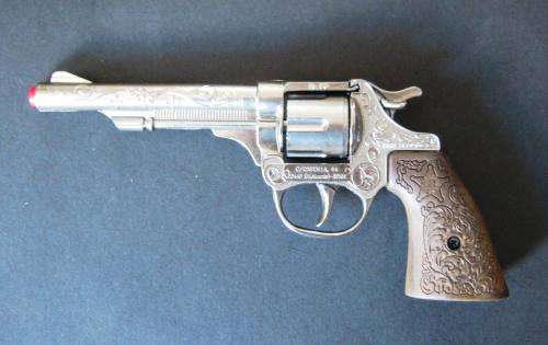 MINT DIE-CAST METAL "COWBOY" CAP GUN BY GONHER. MADE IN SPAIN. NEVER BEEN FIRED!