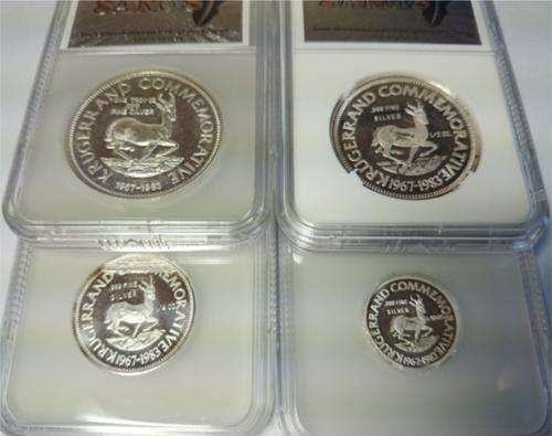 ####  Silver Commemorative Kruger Set 1oz 1/2 oz 1/4 oz 1/10  ####  Only complete set ever found  !!
