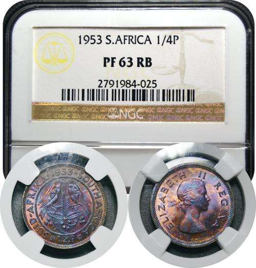 1953 1/4 Penny NGC Graded Proof 63 Red Brown