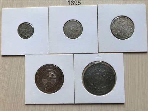 ZAR 1895 Complete Coin Set 3P 3P 1S 2S 2.5S