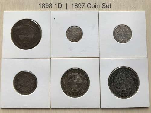 ZAR 1897 Complete Coin Set 1D (1898) 3P 6P 1S 2S 2.5S