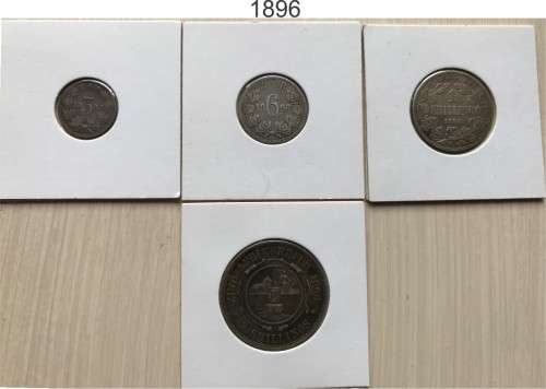ZAR 1896 Coin Set 3P 6P 1S 2S