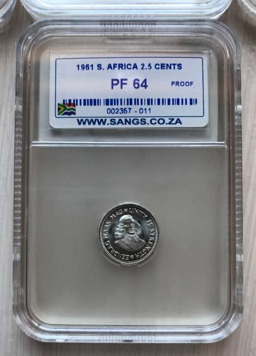 1961 2.5 Cents SANGS Graded PF64 Lot Of 4 x Coins