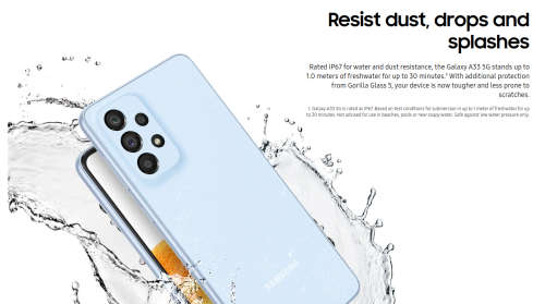 Samsung Galaxy A33 5G - 128GB - 6GB Ram - Dual Sim - Awesome Blue