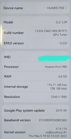 Huawei P30 128GB Midnight Black