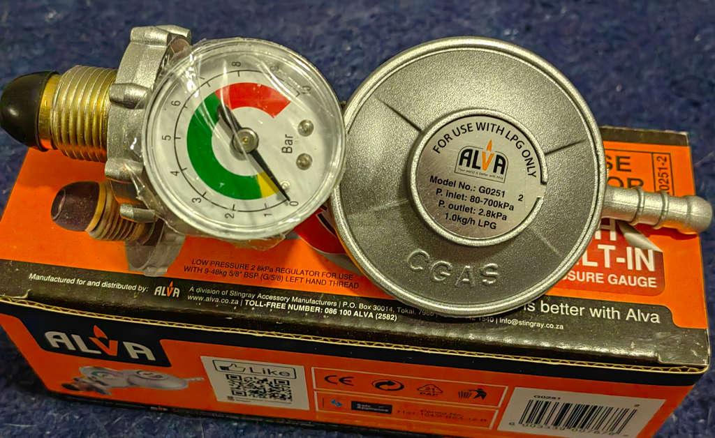 ALVA BULLNOSE GAS REGULATOR WITH PRESSURE GAUGE