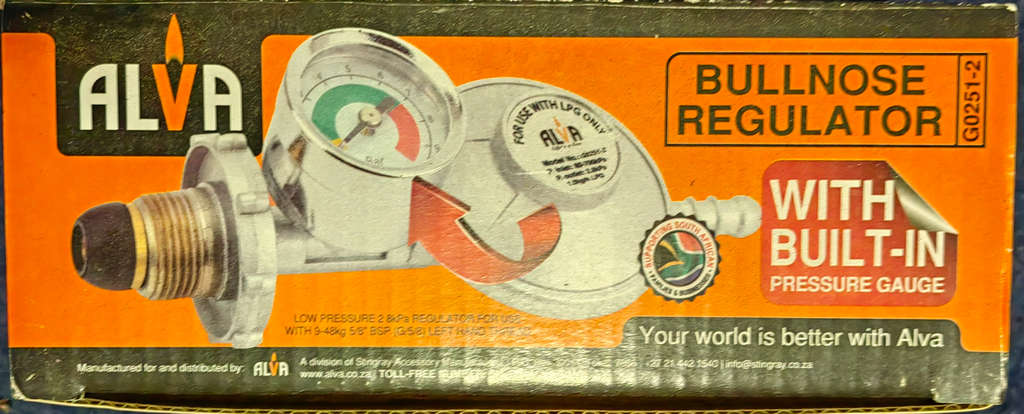 ALVA BULLNOSE GAS REGULATOR WITH PRESSURE GAUGE