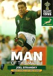 2011 BIG BALLRUGBY WORLD CUP COLLECTION - JOEL STRANSKY MAN OF THE MATCH CARD NR 168