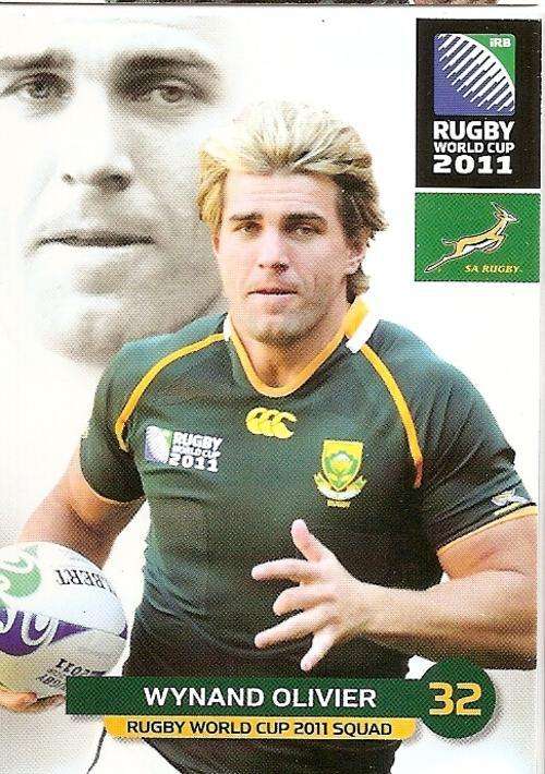 2011 BIG BALL RUGBY WORLD CUP COLLECTION -WYNAND OLIVIER BASE CARD NR 101