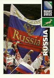 2011 BIG BALL RUGBY WORLD CUP COLLECTION -  RUSSIA FANS BASE CARD NR 44