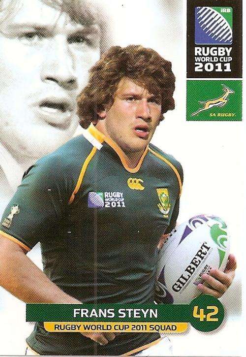 2011 BIG BALL RUGBY WORLD CUP COLLECTION - FRANS STEYN BASE CARD NR 75