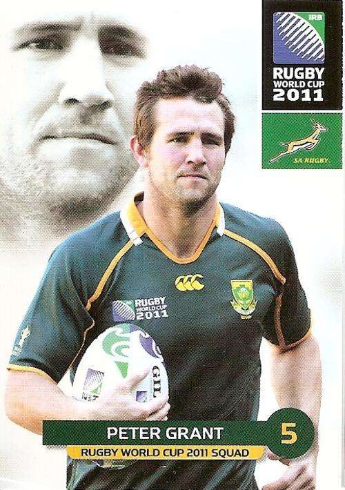 2011 BIG BALL RUGBY WORLD CUP COLLECTION - PIETER GRANT BASE CARD NR 92